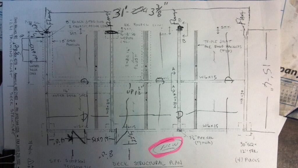 Custom Deck Structure Drawing